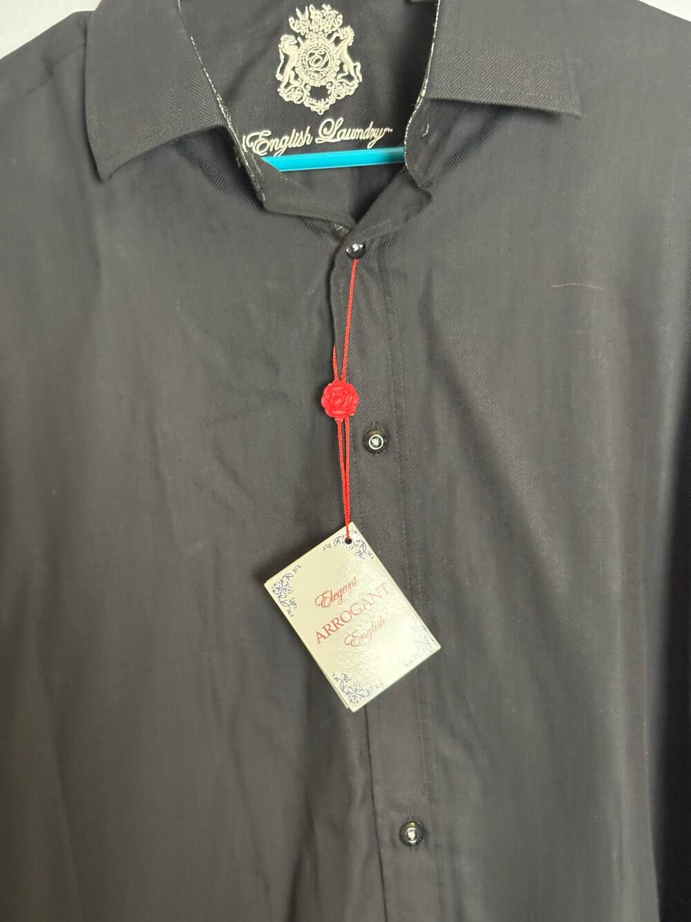 English Laundry Arrogant Mens Black Long Sleeve Button Shirt NWT